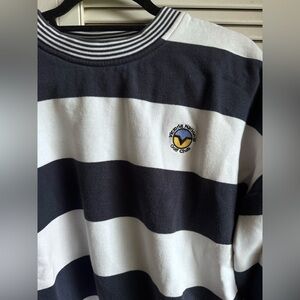 Slazenger Navy and White Striped Crewneck Sweater